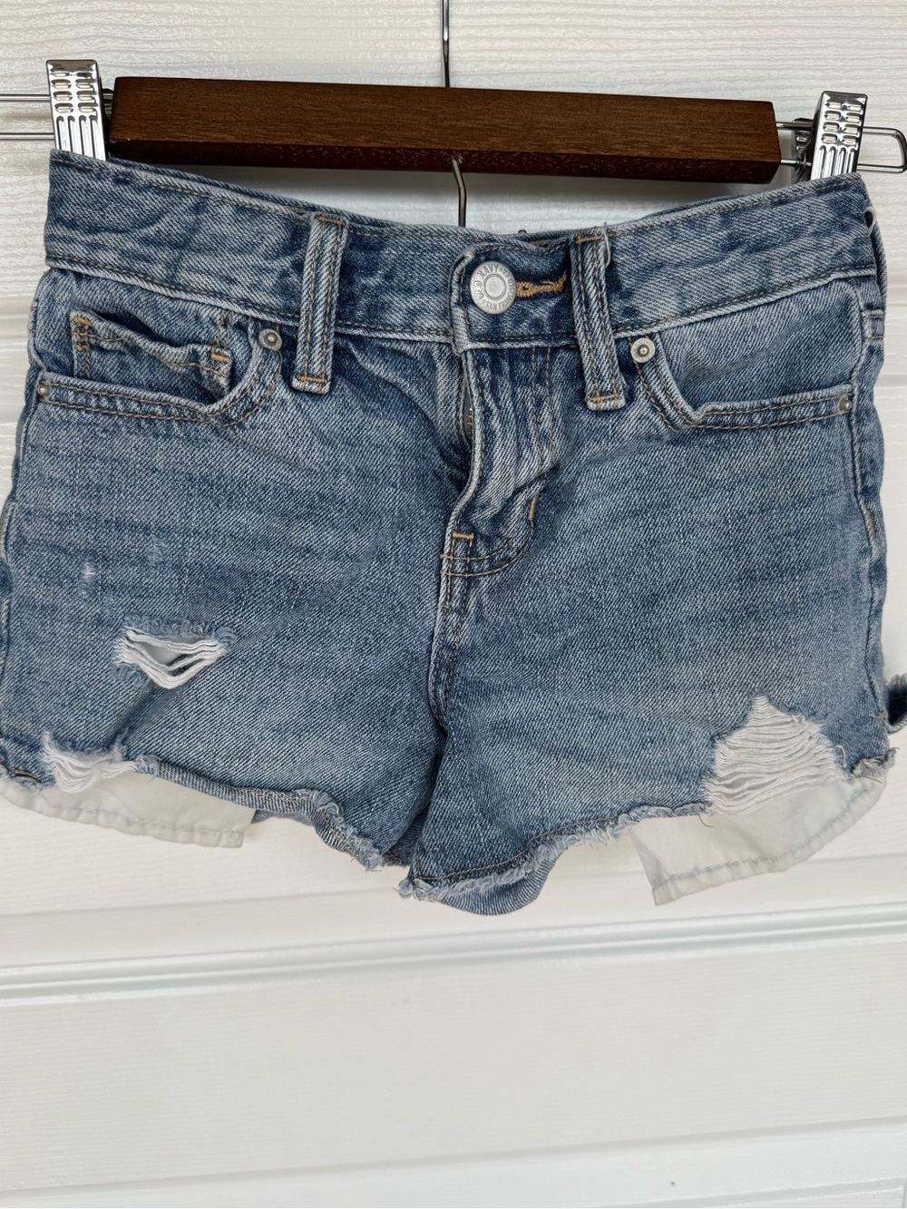 Old Navy Girls Denim Distressed Cut off Shorts - Size 7